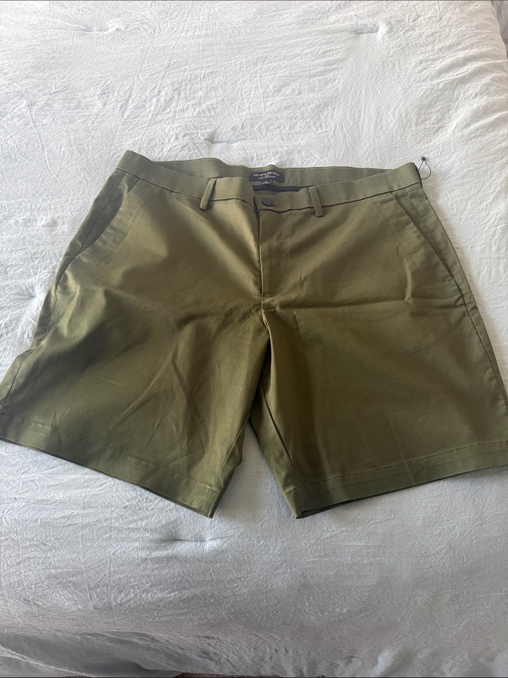 Banana Republic Olive Green Flat-Front Men's Shorts